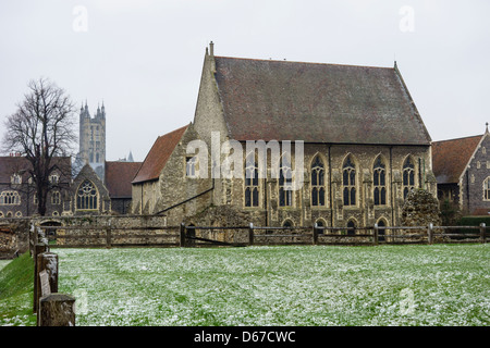 St Augustines Abbey in inverno Canterbury Kent Foto Stock