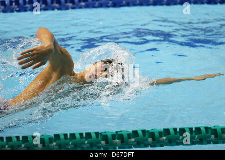 Kosuke Hagino (JPN), 13 Aprile 2013 - Nuoto : Giappone nuotare 2013, Uomini 400m Freestyle calore a Daiei Probis Pool di Phoenix, Niigata, Giappone. (Foto di Daiju Kitamura/AFLO SPORT) Foto Stock