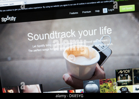 La home page pf il Spotify musica sito. Foto Stock