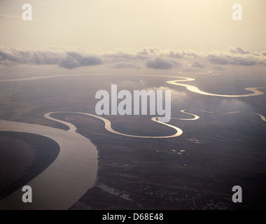 Australia, Queensland, Golfo di Carpentaria, vista aerea del Fiume Leichhardt Foto Stock