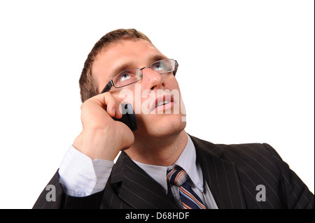 La creazione di un business chiamata sul cellulare Foto Stock