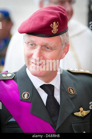 Crown Prince Philippe del Belgio assiste il Te Deum messa a San Michele e Santa Gudula cattedrale sulla giornata nazionale a Bruxelles, Belgio, 21 luglio 2012. Foto: Patrick van Katwijk (PAESI BASSI) Foto Stock