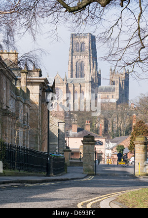 Old Elvet, Durham Crown Court e cattedrale North East England Regno Unito Foto Stock