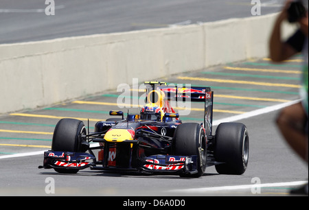 Mark Webber (AUS), la Red Bull Racing FORMULA ONE Grand Prix Brasile - Giorno di pratica Sao Paulo, Brasile.. Foto Stock