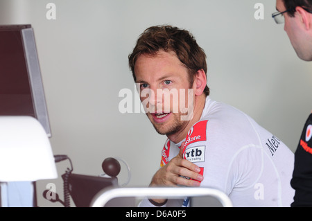 Jenson Button GB UK EnglandTeam la McLAREN-Mercedes F FORMULA ONE Grand Prix BrazilPractice giorno Sao Paulo in Brasile Foto Stock