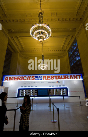 Atmosfera NBC promuove "America il prossimo grande ristorante' alla Vanderbilt Hall presso il Grand Central Terminal di New York City, Stati Uniti d'America - Foto Stock