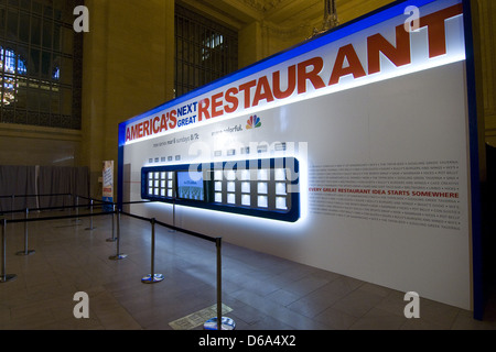 Atmosfera NBC promuove "America il prossimo grande ristorante' alla Vanderbilt Hall presso il Grand Central Terminal di New York City, Stati Uniti d'America - Foto Stock