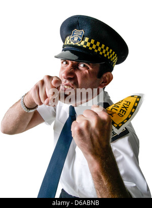 Studio tagliato fuori un traffico aggressivo operaio Foto Stock