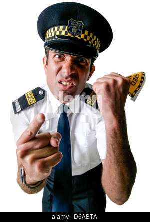 Studio tagliato fuori un traffico aggressivo operaio Foto Stock