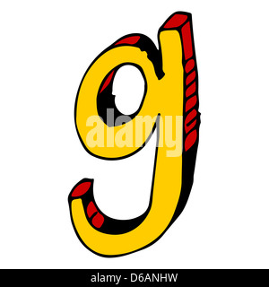 Infantili doodle ABC, disegnati a mano la lettera G Foto Stock