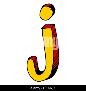 Infantili doodle ABC, disegnati a mano la lettera J Foto Stock