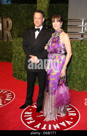 Tom Hanks e Rita Wilson 2011 Vanity Fair Oscar Party al Sunset Tower Hotel in Hollywood Los Angeles, California - Foto Stock