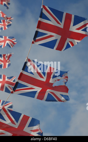 British bandiere in cielo Foto Stock