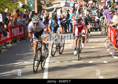 Valkenburg, Olanda. Il 14 aprile, 2013. Philippe Gilbert durante la gara da Maastricht a Valkenburg. Foto Stock