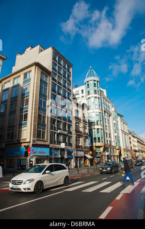 Boulevard Emile Jacomain Laan street central Bruxelles Belgio Europa Foto Stock