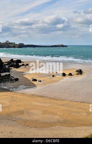 Lusty Glaze Beach;; Newquay Cornwall, Regno Unito Foto Stock