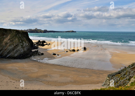 Lusty Glaze Beach;; Newquay Cornwall, Regno Unito Foto Stock