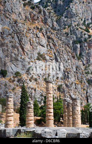Il tempio di Apollo a Delfi. La Grecia Foto Stock