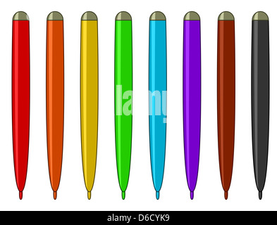 Insieme multicolore di pennarelli Foto Stock