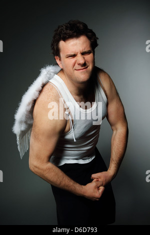 Il sig. Angelo con ali bianche Foto Stock