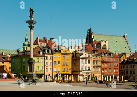 Piazza Castello e Sigismondo la colonna, Varsavia, Polonia Foto Stock