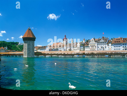 Il Ponte della Cappella, Lucerna, Svizzera Foto Stock