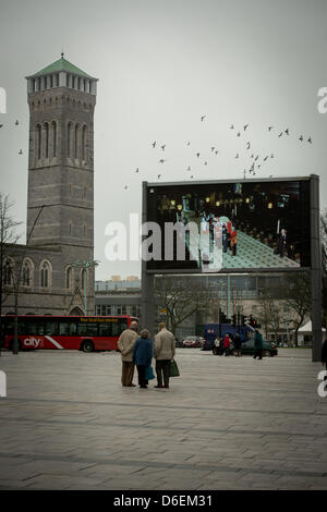 Funerale della Baronessa Thatcher come visto Plymouth TV Foto Stock