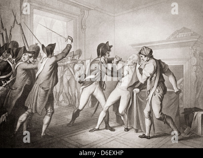 L arresto di Robespierre. Maximilien François Marie Isidore de Robespierre, 1758 - 1794. Avvocato francese e politico. Foto Stock