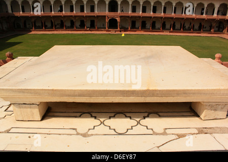 Shah Jahan 's trono Agra Fort UNESCO World Heritage Site Agra, Uttar Pradesh, India Foto Stock