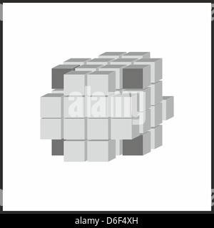 Illustrazione Vettoriale di 3d i cubi. Foto Stock