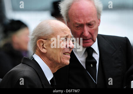 Lord Norman Tebbit a Margaret Thatcher i funerali presso la Cattedrale di St Paul. Londra, Regno Unito. Il 17 aprile, 2013. Foto Stock