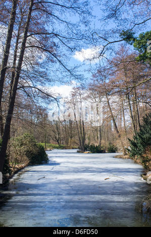 Il Tiergarten con fiume congelato. Foto Stock