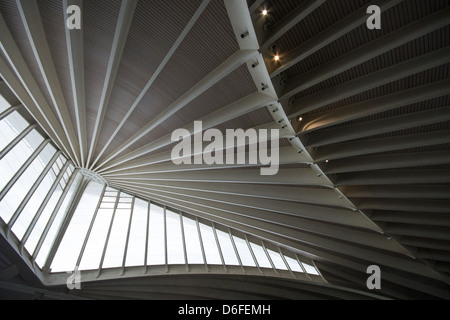 L'elegante design degli interni di Bilbao Airport, progettato dall'architetto spagnolo Santiago Calatrava Foto Stock