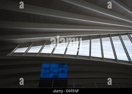 L'elegante design degli interni di Bilbao Airport, progettato dall'architetto spagnolo Santiago Calatrava Foto Stock