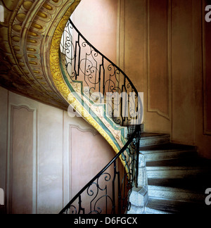 Antico affresco scalinata a spirale, Melk, Austria Foto Stock