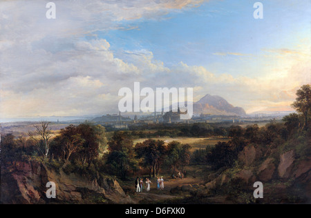 Alexander Nasmyth, una vista di Edimburgo dal West 1822-1826 Olio su tela. Yale Center per British Art, New Haven, CT, Stati Uniti d'America Foto Stock