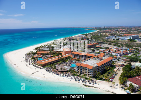 Palm e Eagle Beach ad Aruba Foto Stock