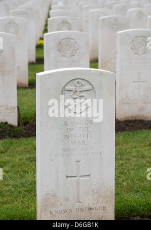 Cippi, British cimitero militare, Hermanville-sur-Mer (14880), Calvados, Normandia, Francia Foto Stock