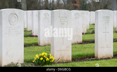 Cippi, British cimitero militare, Hermanville-sur-Mer (14880), Calvados, Normandia, Francia. Foto Stock