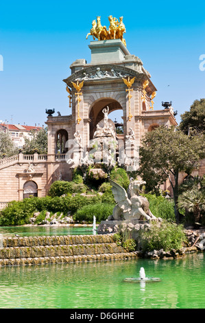 La Cascada (cascata) monumento nel Parc de la Ciutadella a Barcellona Foto Stock