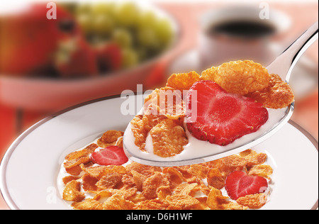 Cereale sul cucchiaio Foto Stock