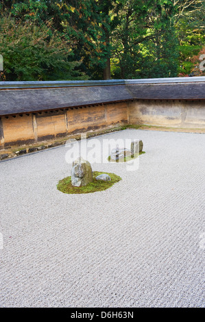 Il giardino di pietra, Ryoan ji (Ryoanji Tempio), (1450), Kyoto, Giappone, Asia Foto Stock