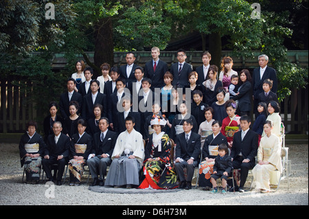 Festa di nozze, Meiji Jingu, Tokyo, Giappone, Asia Foto Stock