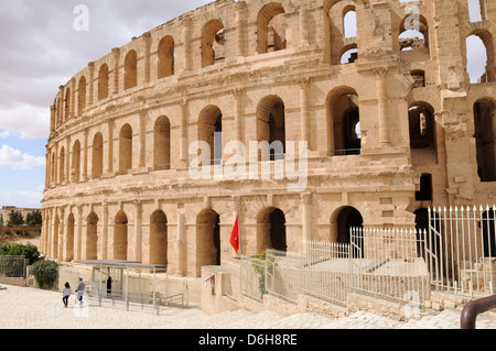 Colosseo romano di El Djem in Tunisia Foto Stock