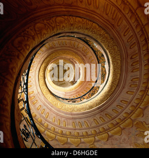 Una scalinata a spirale nel decimo secolo Abbazia di Melk, Austria Foto Stock