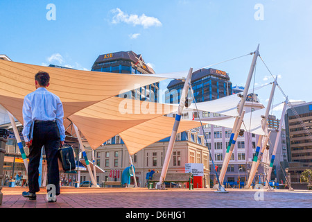 Queens Wharf, lungomare di Wellington, Nuova Zelanda. Foto Stock