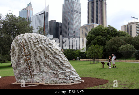 Wurrungwuri scultura in Royal Botanic Gardens di Sydney Foto Stock