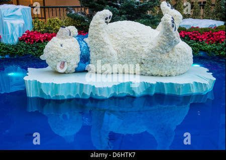 Stagione invernale a Bellagio Hotel la Serra e il Giardino Botanico di Las Vegas. Foto Stock