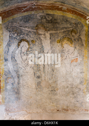 Alto Adige - Italia La romanica chiesa di Sankt Procolo (San S. Procolo) vicino a Naturno (naturno) in Val Venosta (Val Venosta). Foto Stock