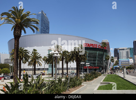 LOS ANGELES, CALIFORNIA, STATI UNITI D'America - 16 Aprile 2013 - La Staples Center in downtown Los Angeles il 16 aprile 2013 Foto Stock